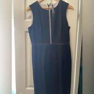 Vintage Black with White Strip Business Dress